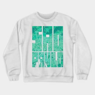 Sao Paulo, Brazil City Map Typography - Watercolor Crewneck Sweatshirt